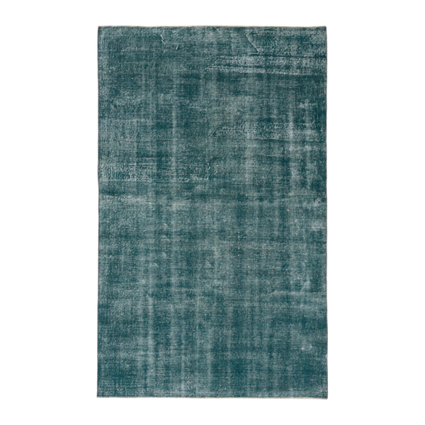 Turkish Isparta area rug in teal and sage, 4'11" x 8'2"