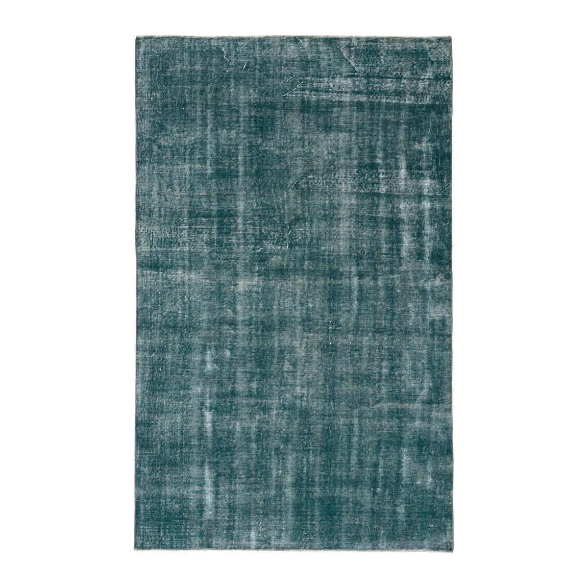 Turkish Isparta area rug in teal and sage, 4'11" x 8'2"