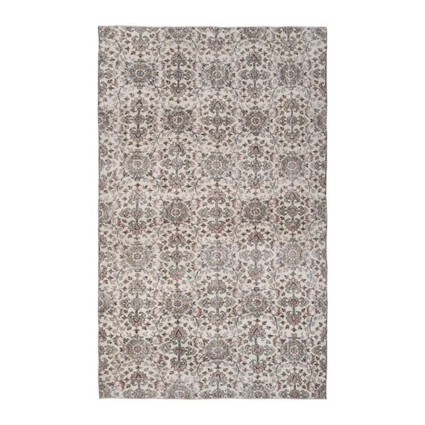 Turkish Isparta area rug in ivory and greige, 5'7" x 9'1"