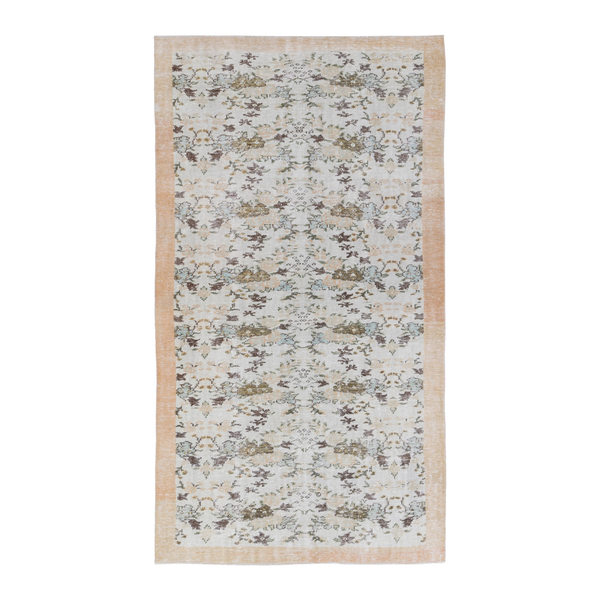 Turkish Manisa area rug in cream and tan, 5'3" x 9'2"