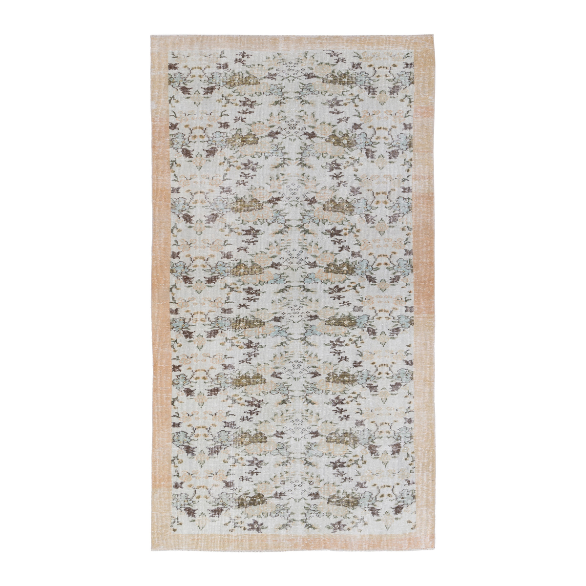Turkish Manisa area rug in cream and tan, 5'3" x 9'2"