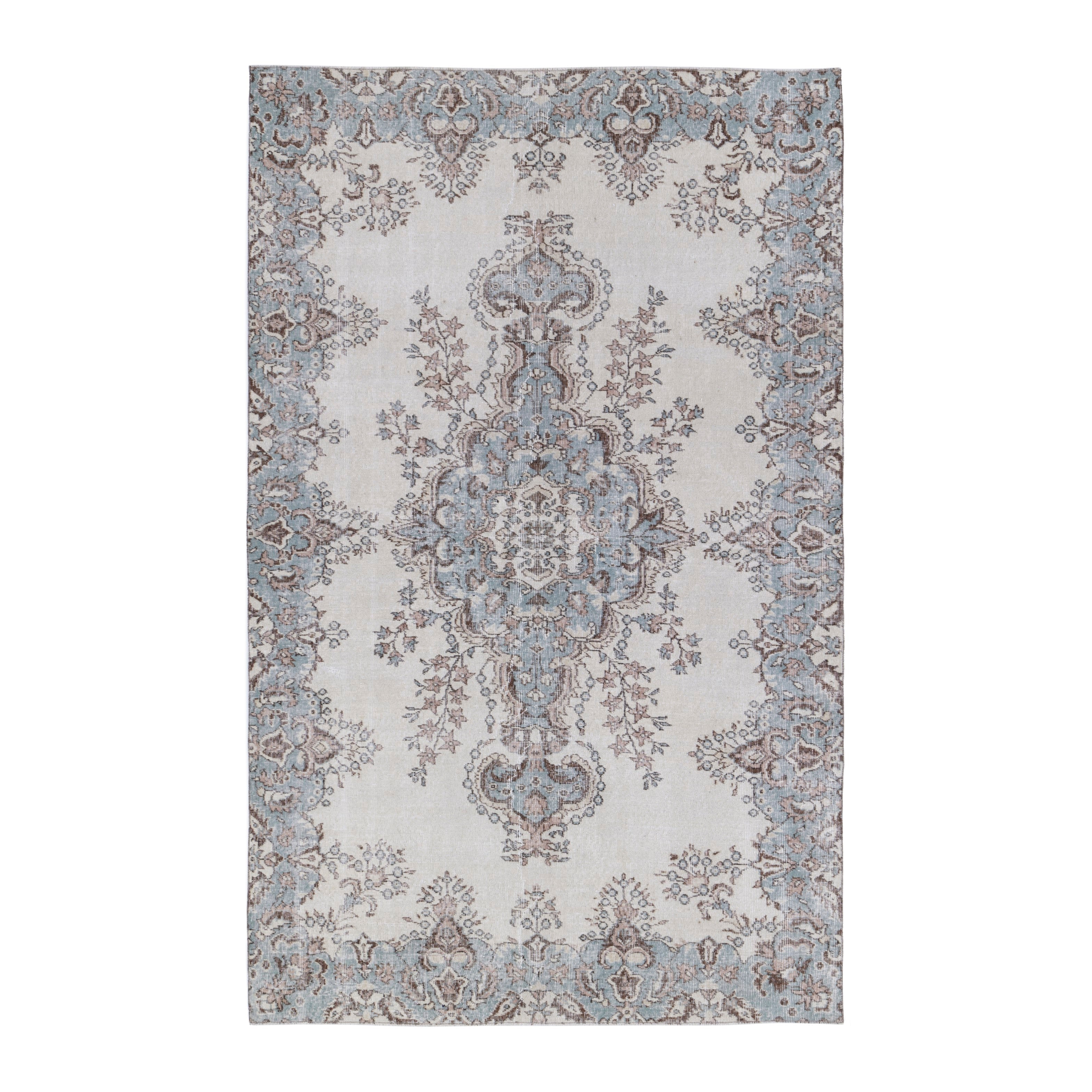 Turkish Isparta area rug in ivory and taupe, 6' x 9'5"