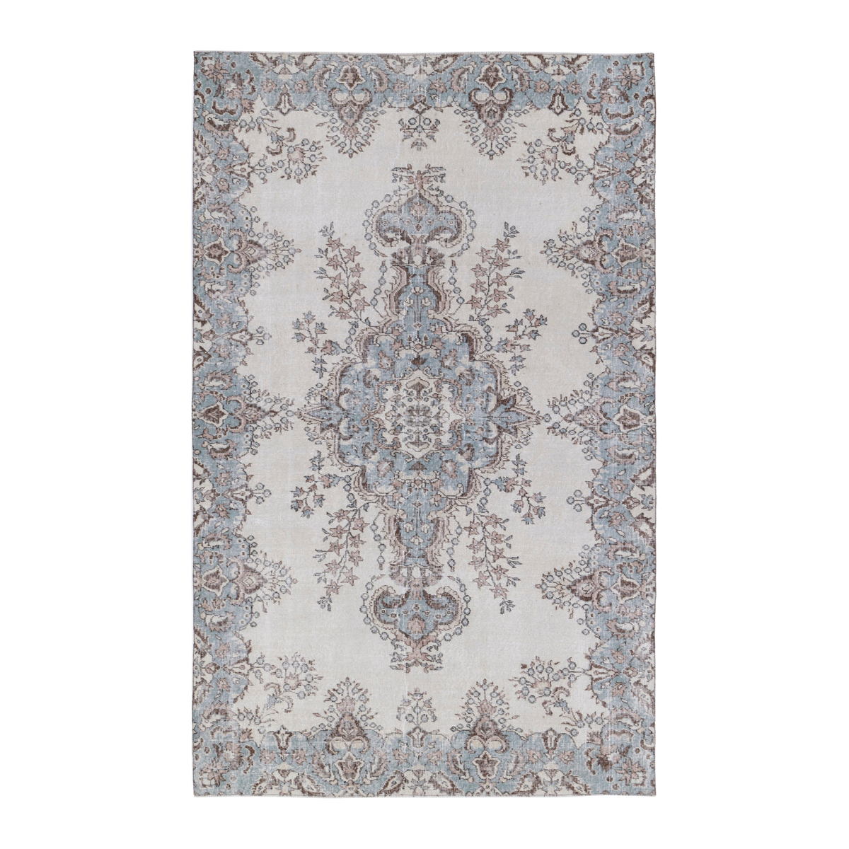 Turkish Isparta area rug in ivory and taupe, 6' x 9'5"