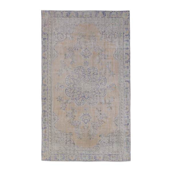 Turkish Manisa area rug in beige and dusty blue, 5'9" x 9'2"