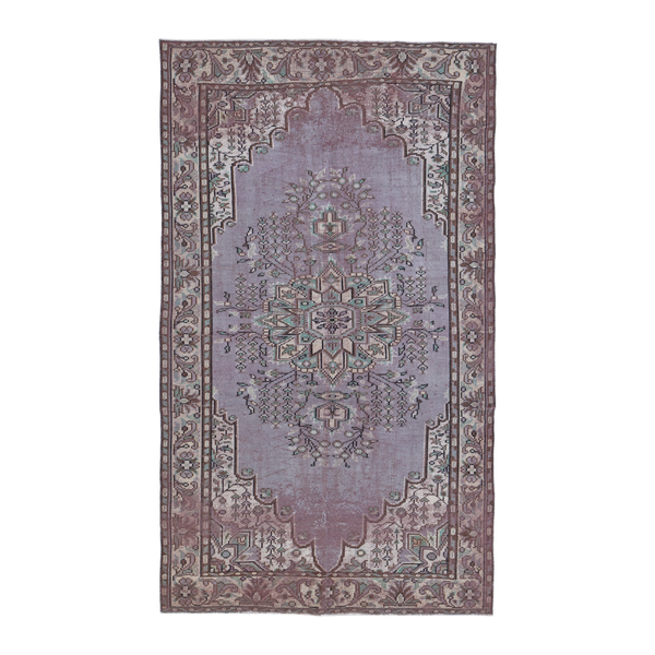 Turkish Manisa area rug in dusty rose and cream, 5'10" x 10'1"