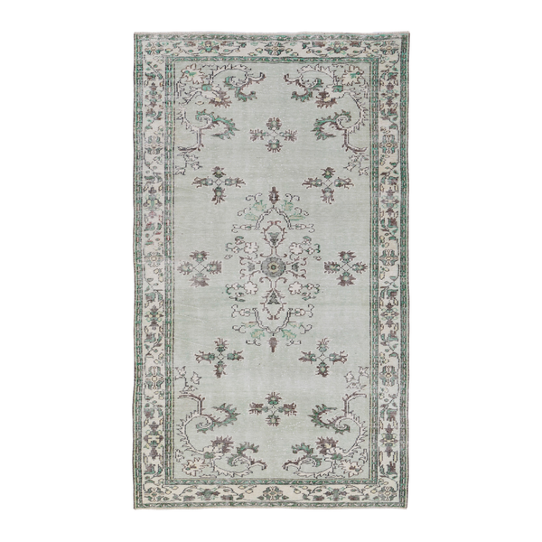 Turkish Manisa area rug in cream and taupe, 5'3" x 9'3"
