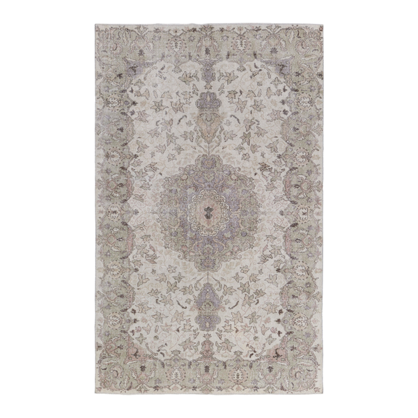 Turkish Isparta area rug in cream and taupe, 6' x 9'8"