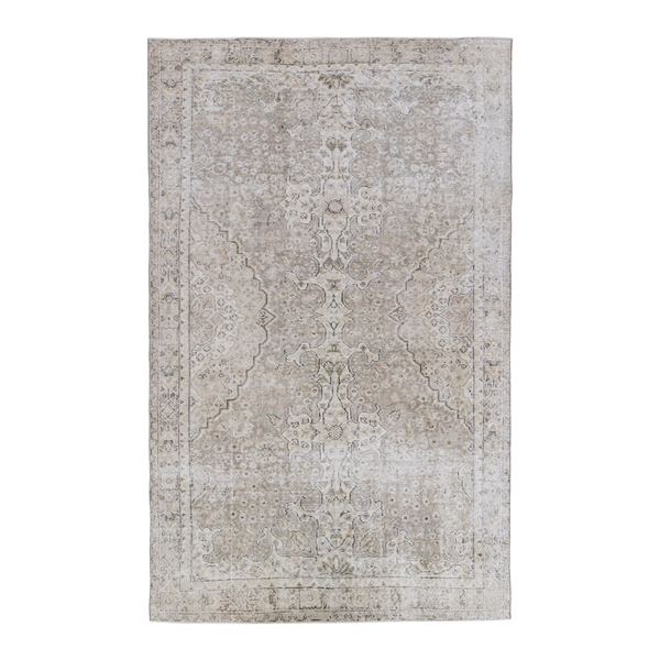 Turkish Isparta area rug in taupe and stone, 6' x 9'7"