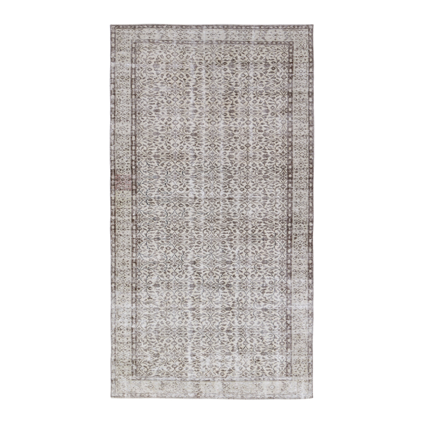 Turkish Manisa area rug in taupe and greige, 5'4" x 9'6"
