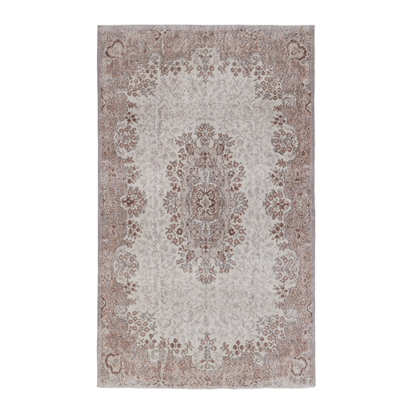 Turkish Isparta area rug in cream and rust, 5'10" x 9'4"