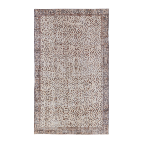 Turkish Isparta area rug in cream and taupe, 5'5" x 9'2"