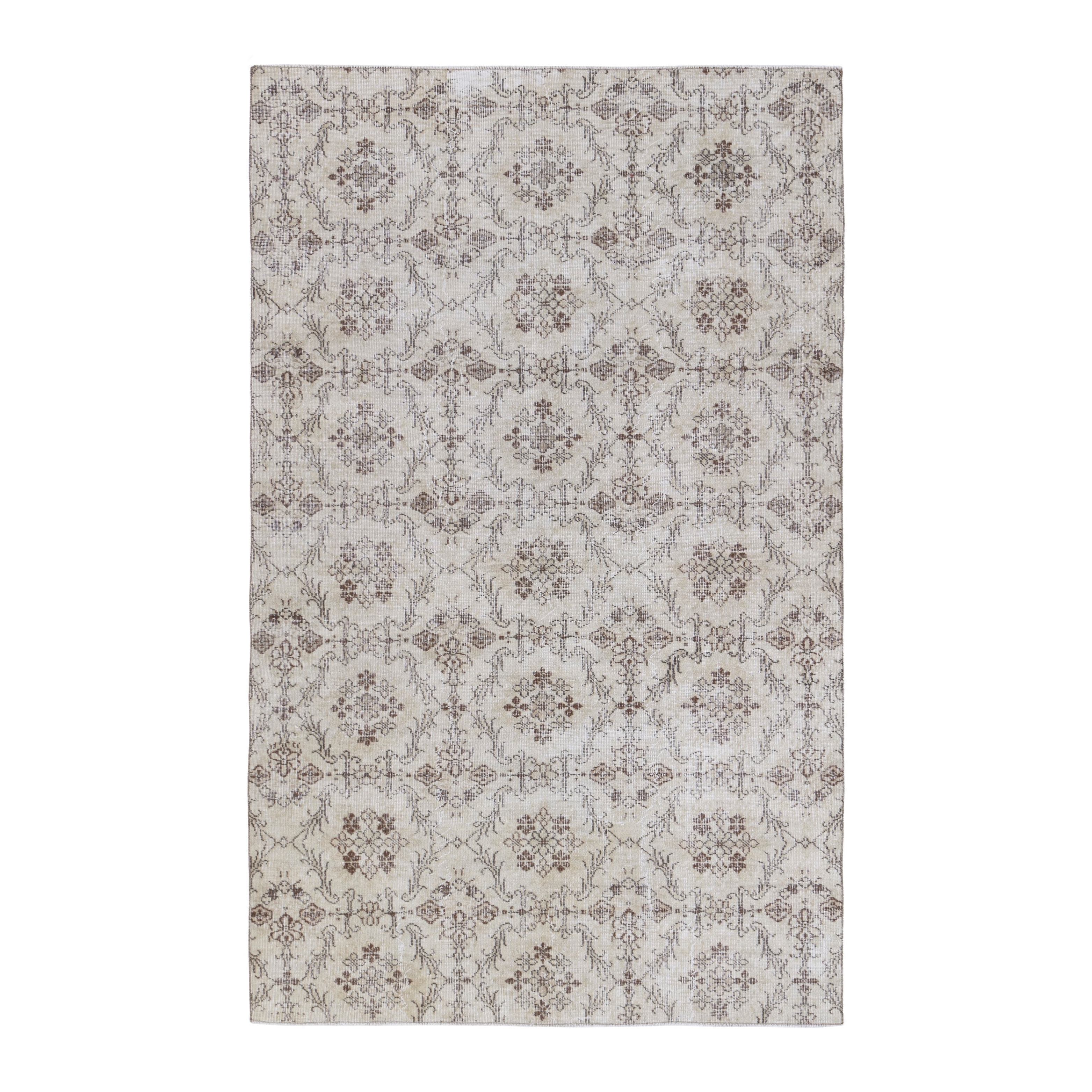 Turkish Isparta area rug in ivory and taupe, 5'8" x 8'10"