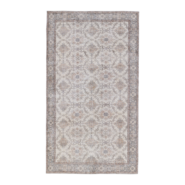 Turkish Isparta area rug in ivory and greige, 5'10" x 9'8"
