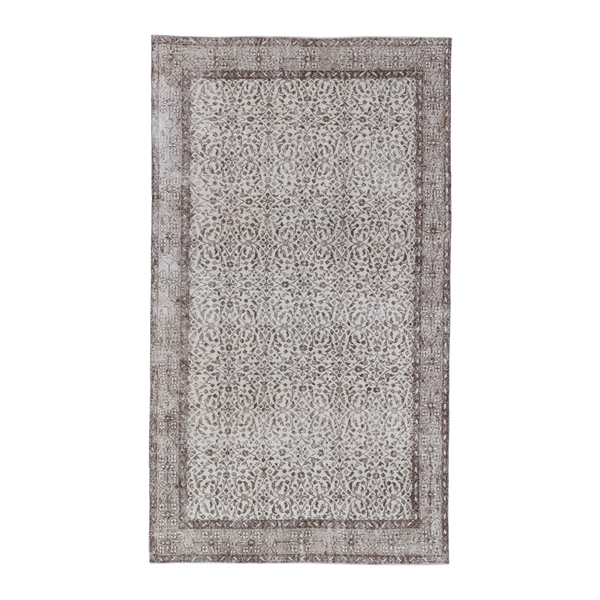 Turkish Isparta area rug in greige and smoke, 5'9" x 9'7"