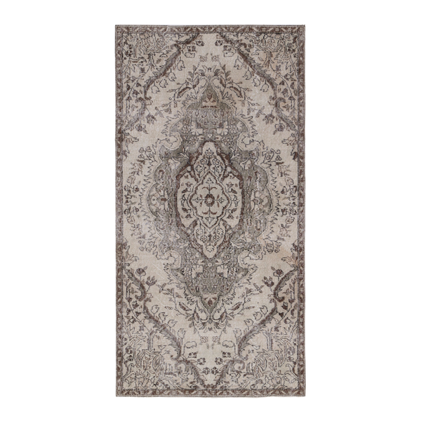 Turkish Isparta area rug in cream and taupe, 4' x 7'8"