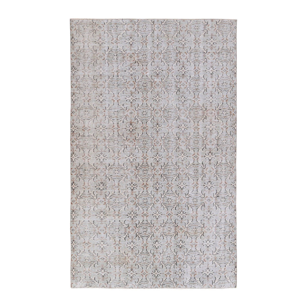 Turkish Manisa area rug in greige and taupe, 5'6" x 8'10"