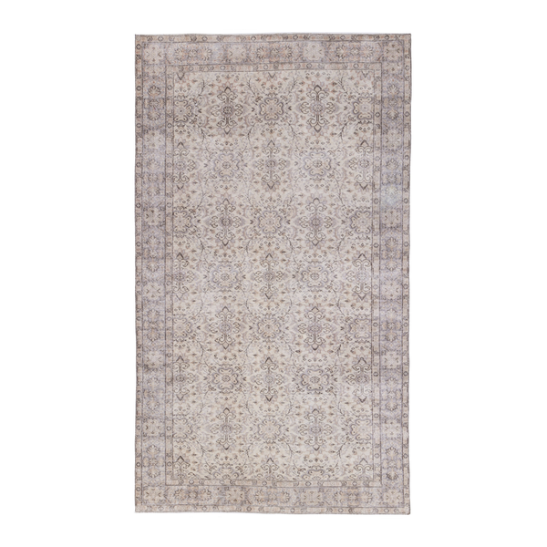Turkish Isparta area rug in greige and taupe, 5'6" x 9'4"