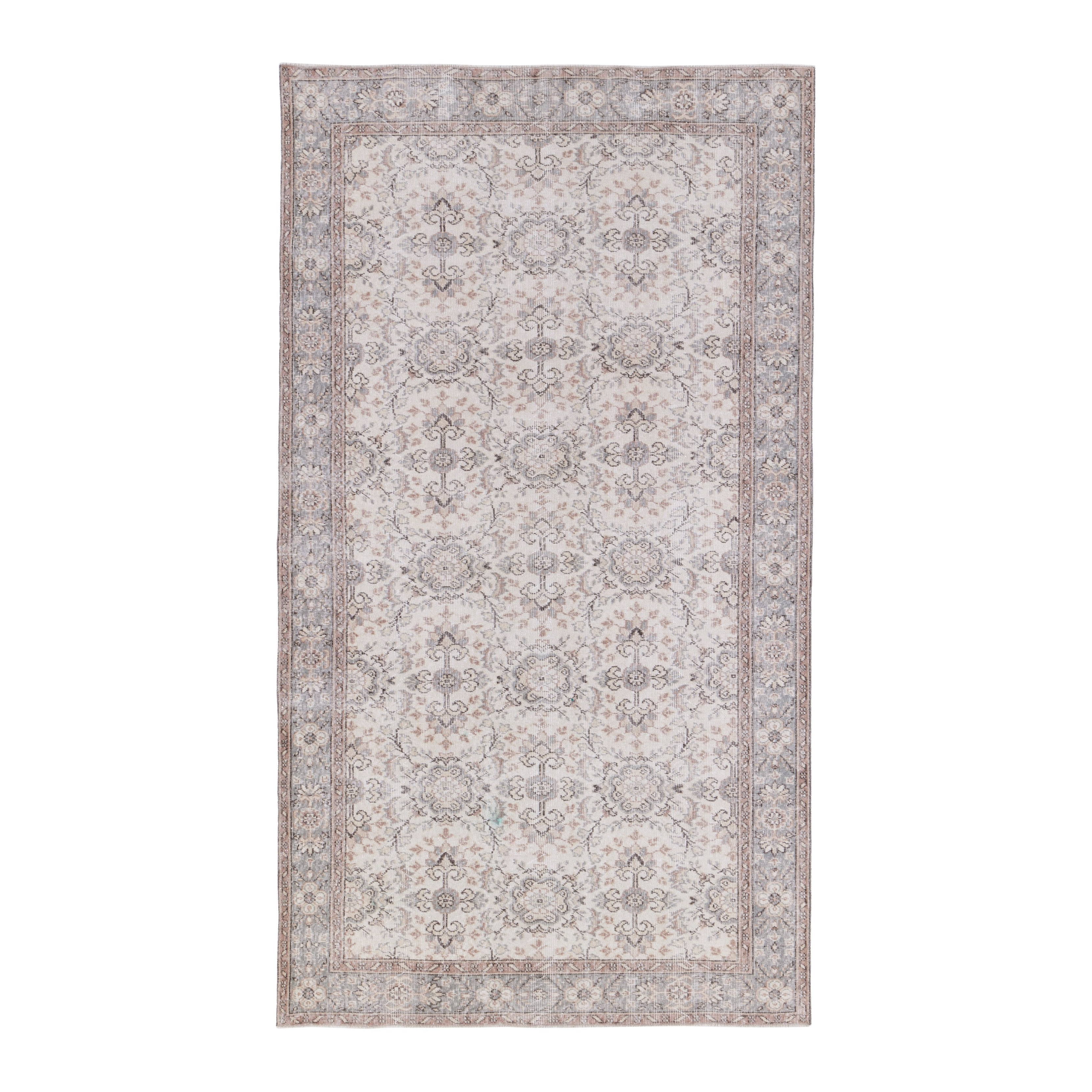 Turkish Isparta area rug in cream and taupe, 5'9" x 9'11"