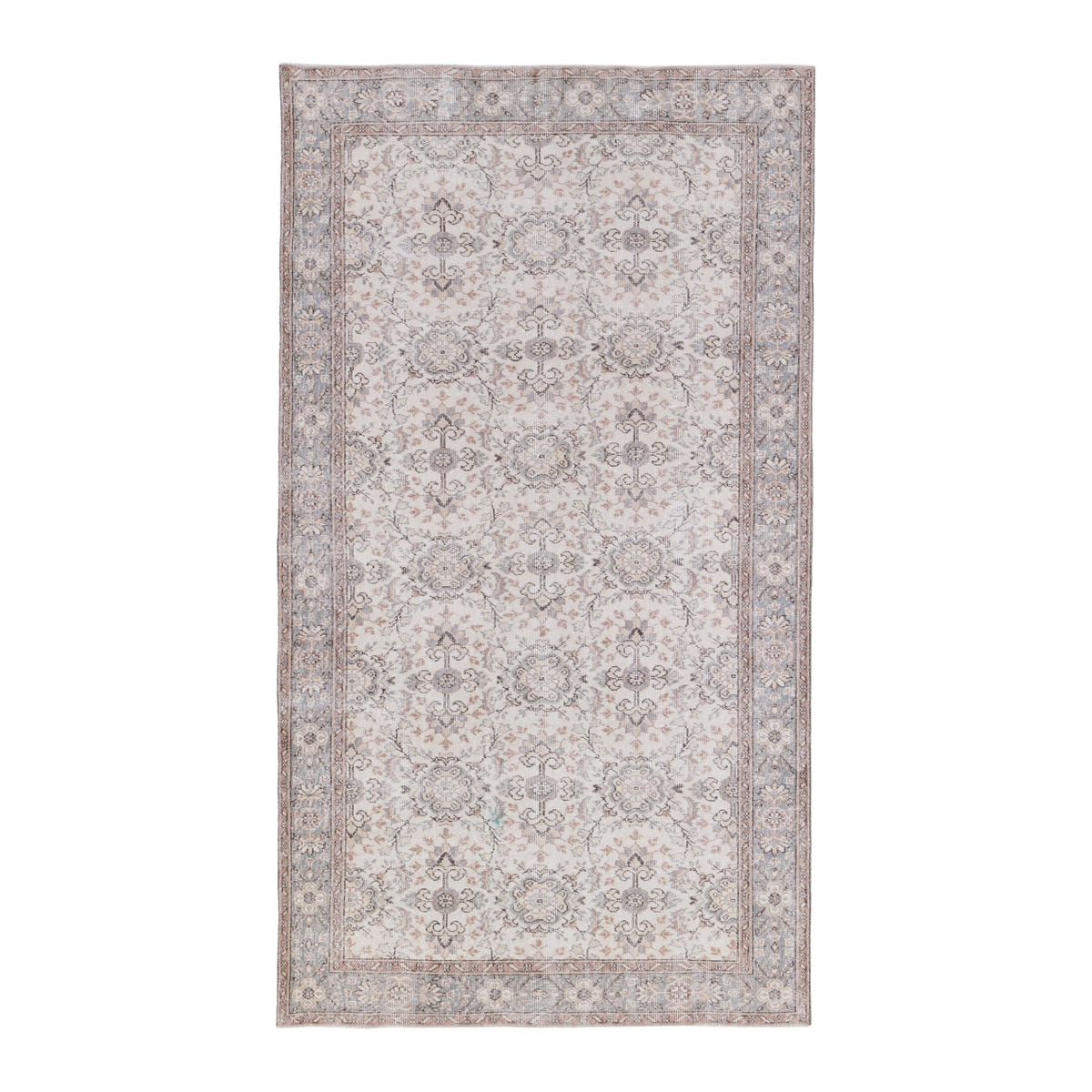 Turkish Isparta area rug in cream and taupe, 5'9" x 9'11"