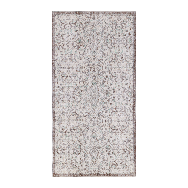Turkish Isparta area rug in cream and taupe, 4'8" x 9'1"