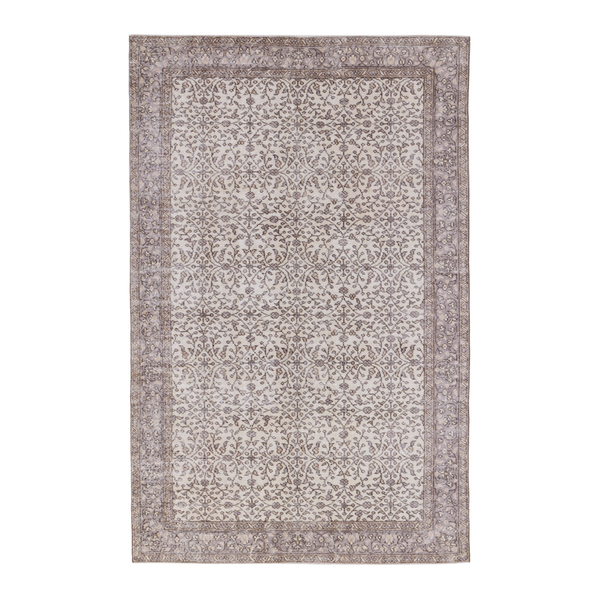Turkish Isparta area rug in greige and taupe, 5'2" x 8'2"