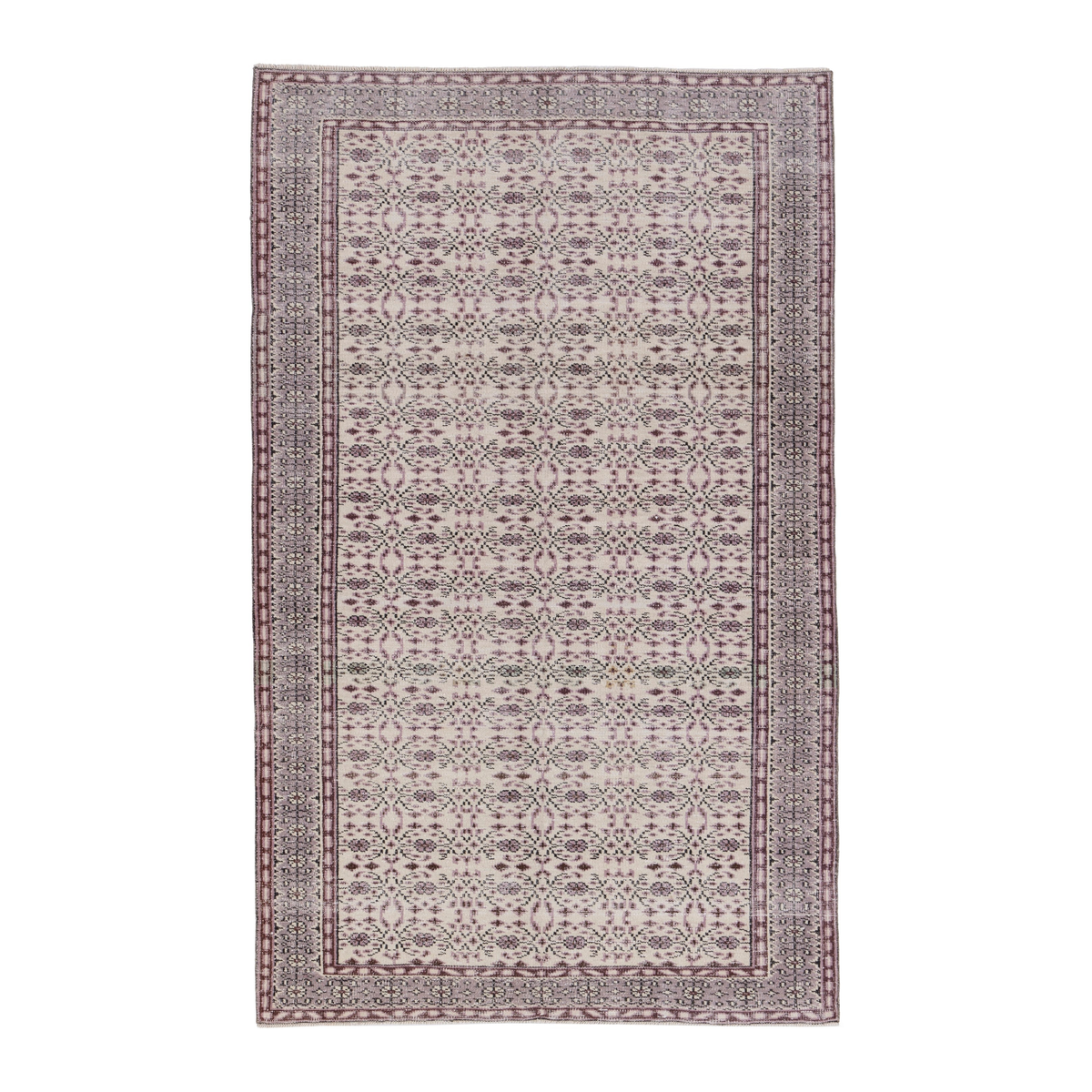 Turkish Manisa area rug in dusty rose and muted pink, 5'1" x 8'5"
