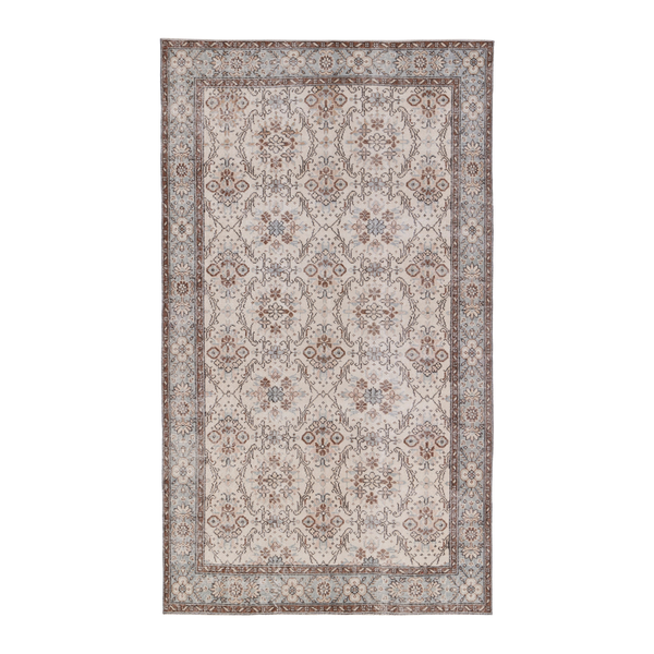 Turkish Isparta area rug in cream and taupe, 5'4" x 9'1"