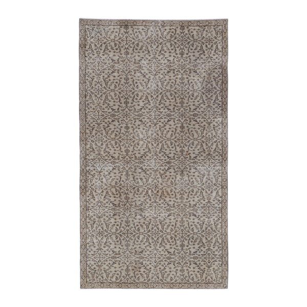 Turkish Isparta area rug in greige and taupe, 3'10" x 6'11"