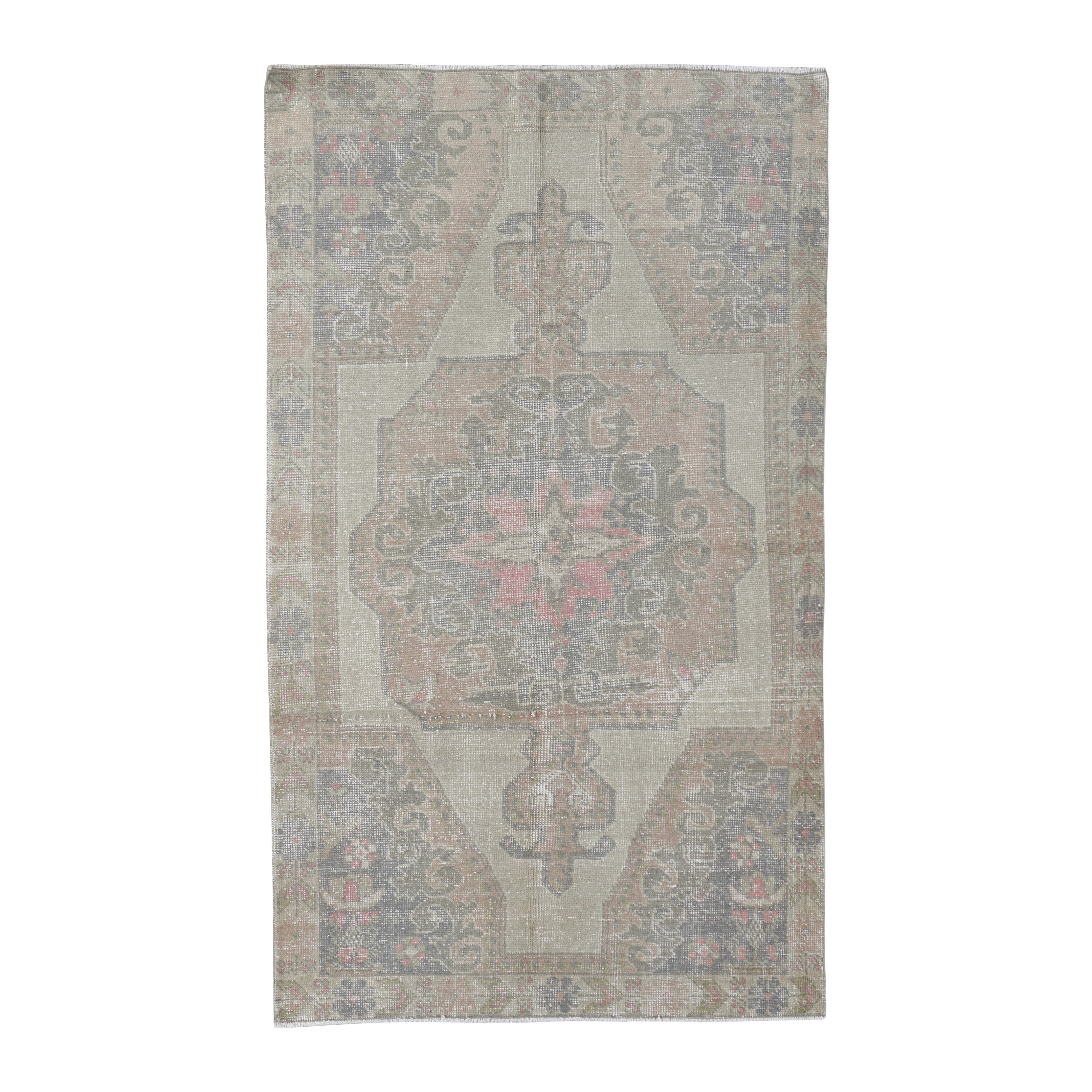 Turkish Anatolian area rug in taupe and greige, 4' x 6'11"