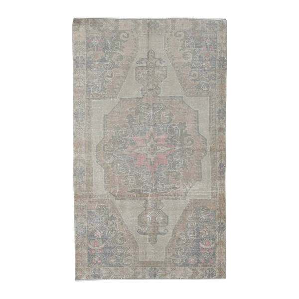Turkish Anatolian area rug in taupe and greige, 4' x 6'11"