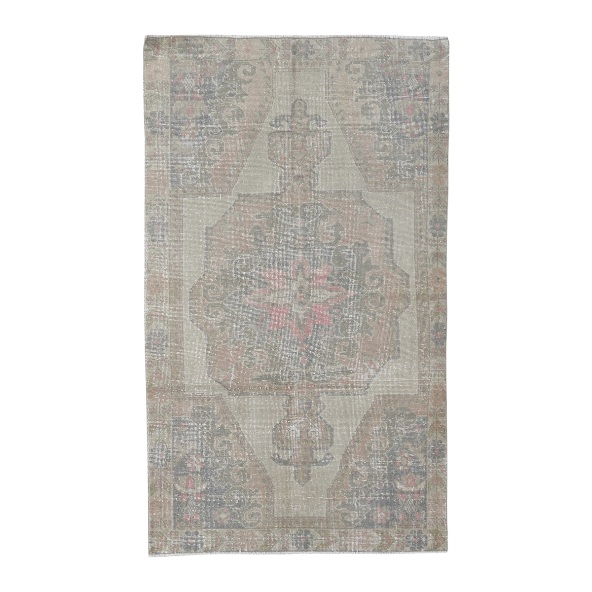 Turkish Anatolian area rug in taupe and greige, 4' x 6'11"