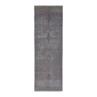 Persian Baluch runner rug in smoke and dusty rose, 3'6" x 10'10"