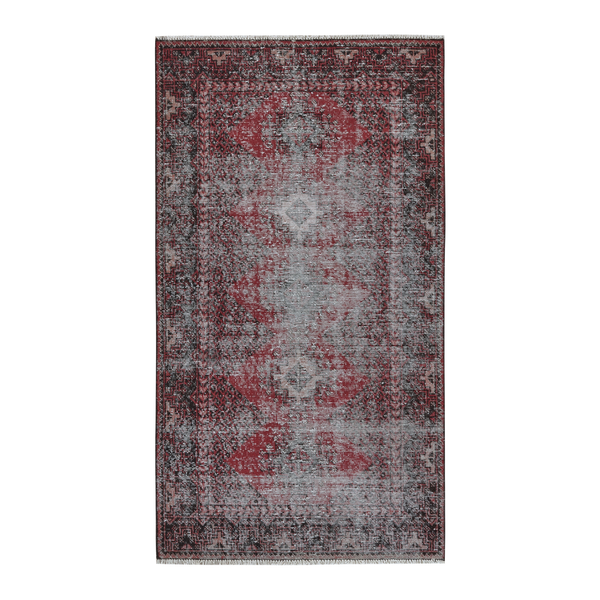 Persian Ferdos accent rug in faded red and greige, 3'6" x 6'3"