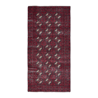 Persian Baluch accent rug in burgundy and cream, 3'4" x 6'7"