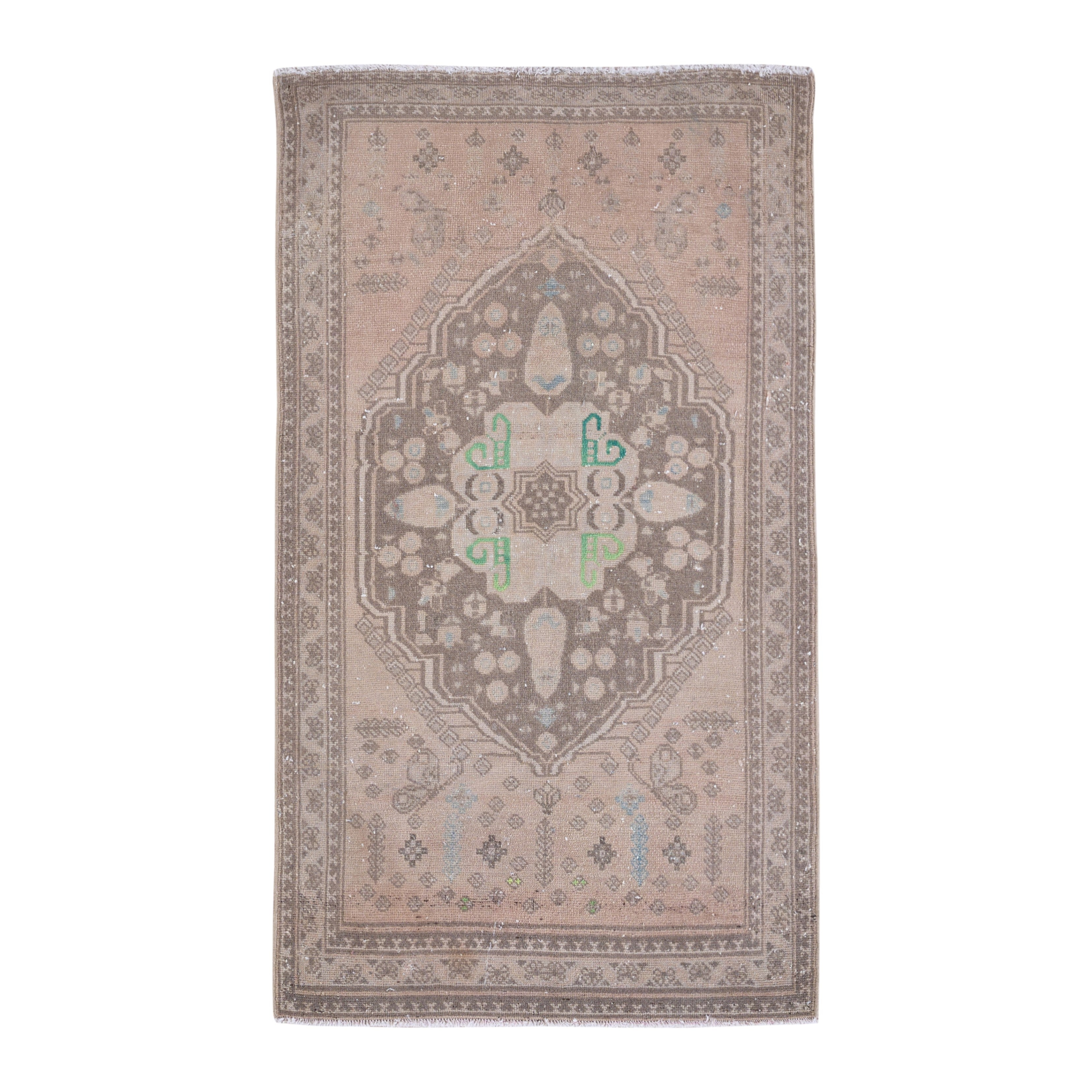 Persian Shiraz accent rug in taupe and greige, 3' x 5'5"