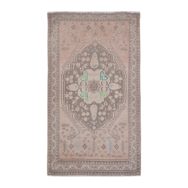 Persian Shiraz accent rug in taupe and greige, 3' x 5'5"