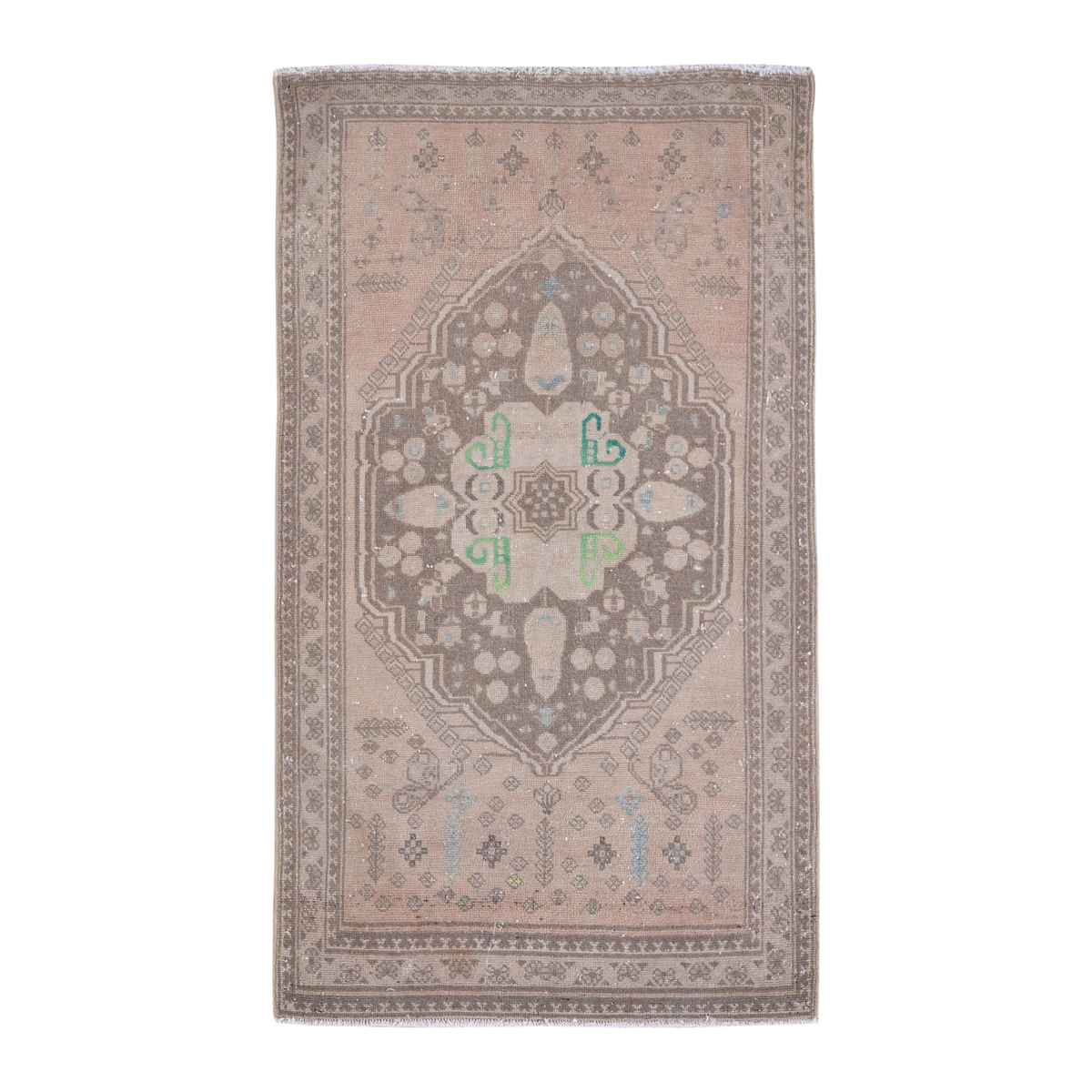 Persian Shiraz accent rug in taupe and greige, 3' x 5'5"