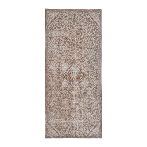 Persian Hamadan area rug in taupe and greige, 4'6" x 9'8"