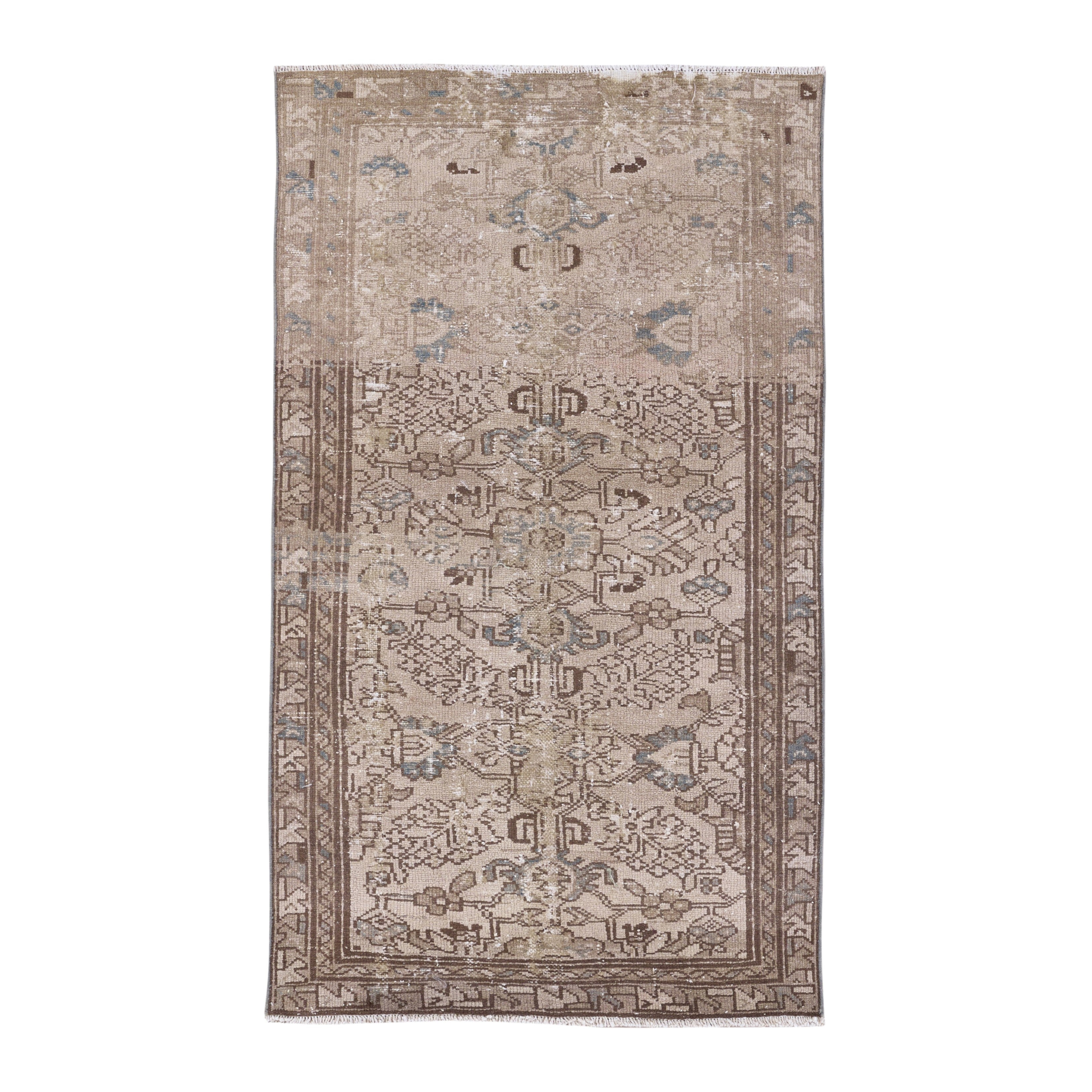 Persian Malayer accent rug in beige and taupe, 3'6" x 6'2"