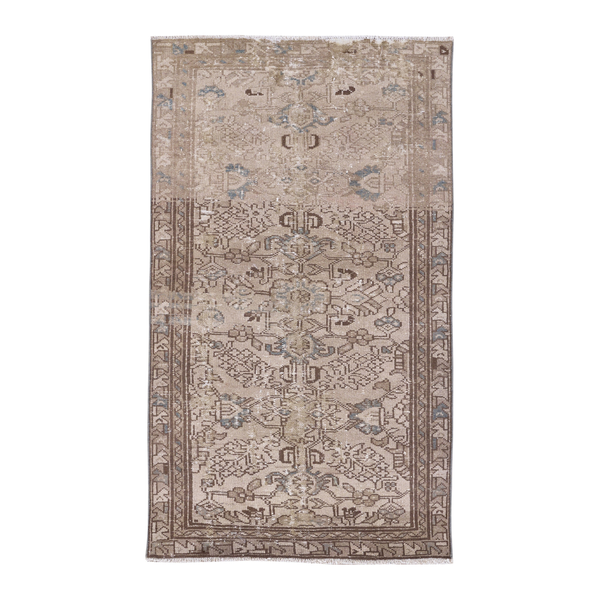Persian Malayer accent rug in beige and taupe, 3'6" x 6'2"
