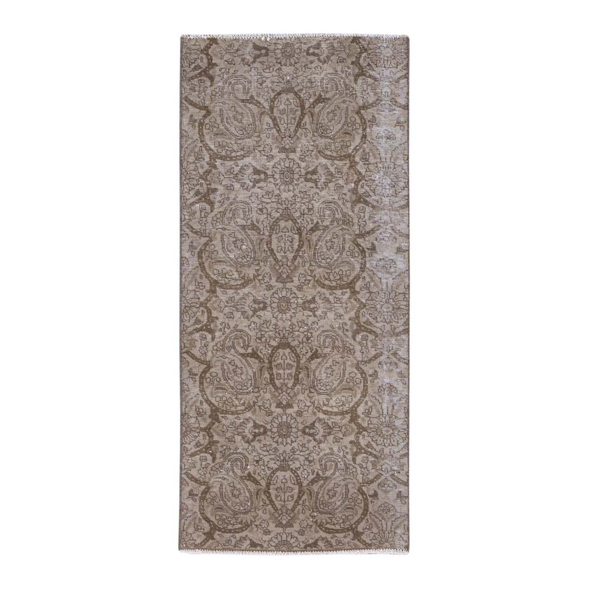 Persian Tabriz runner rug in beige and tan, 2'7" x 5'11"