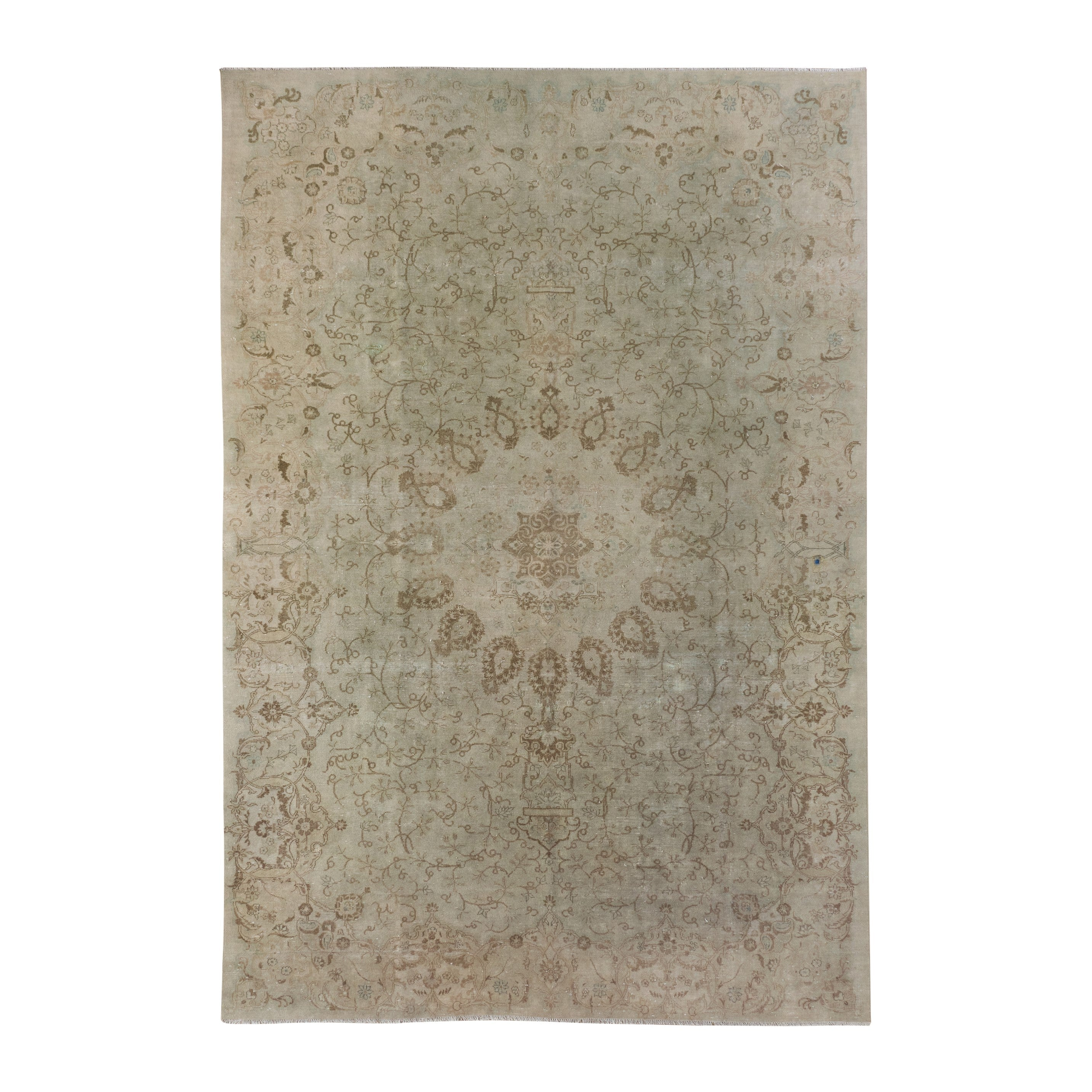 Persian Tabriz oversized rug in cream and taupe, 8'5" x 12'6"