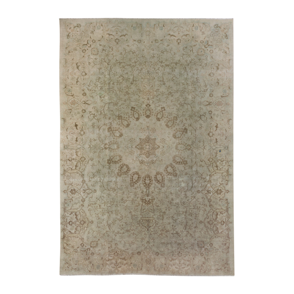 Persian Tabriz oversized rug in cream and taupe, 8'5" x 12'6"
