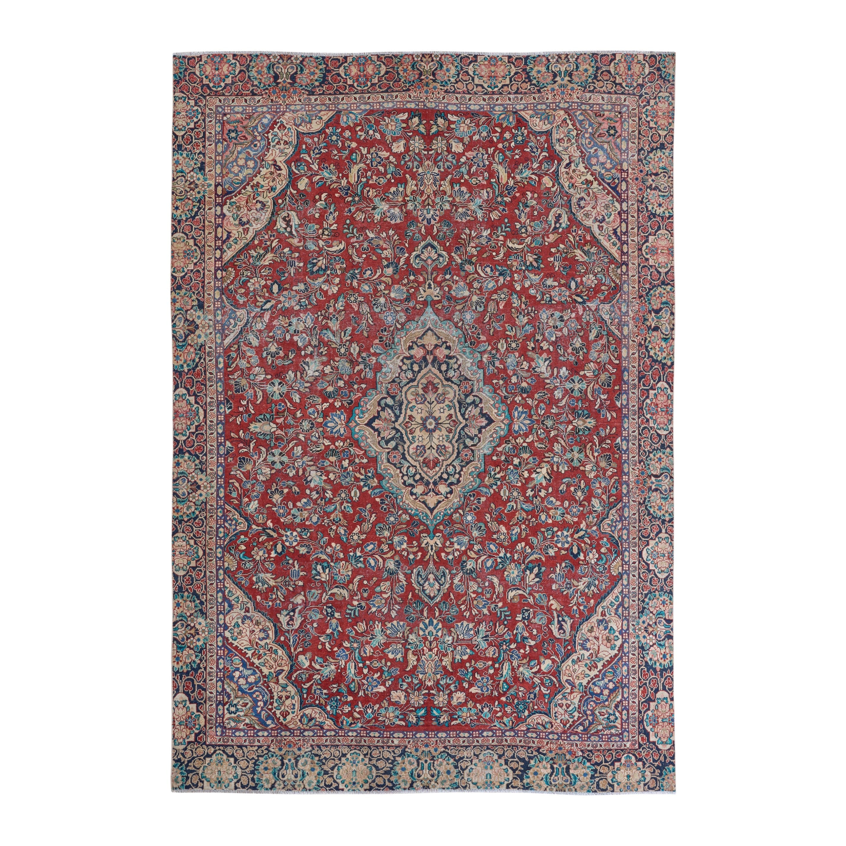 Persian Mahal oversized rug in deep red and cream, 9' x 12'6"