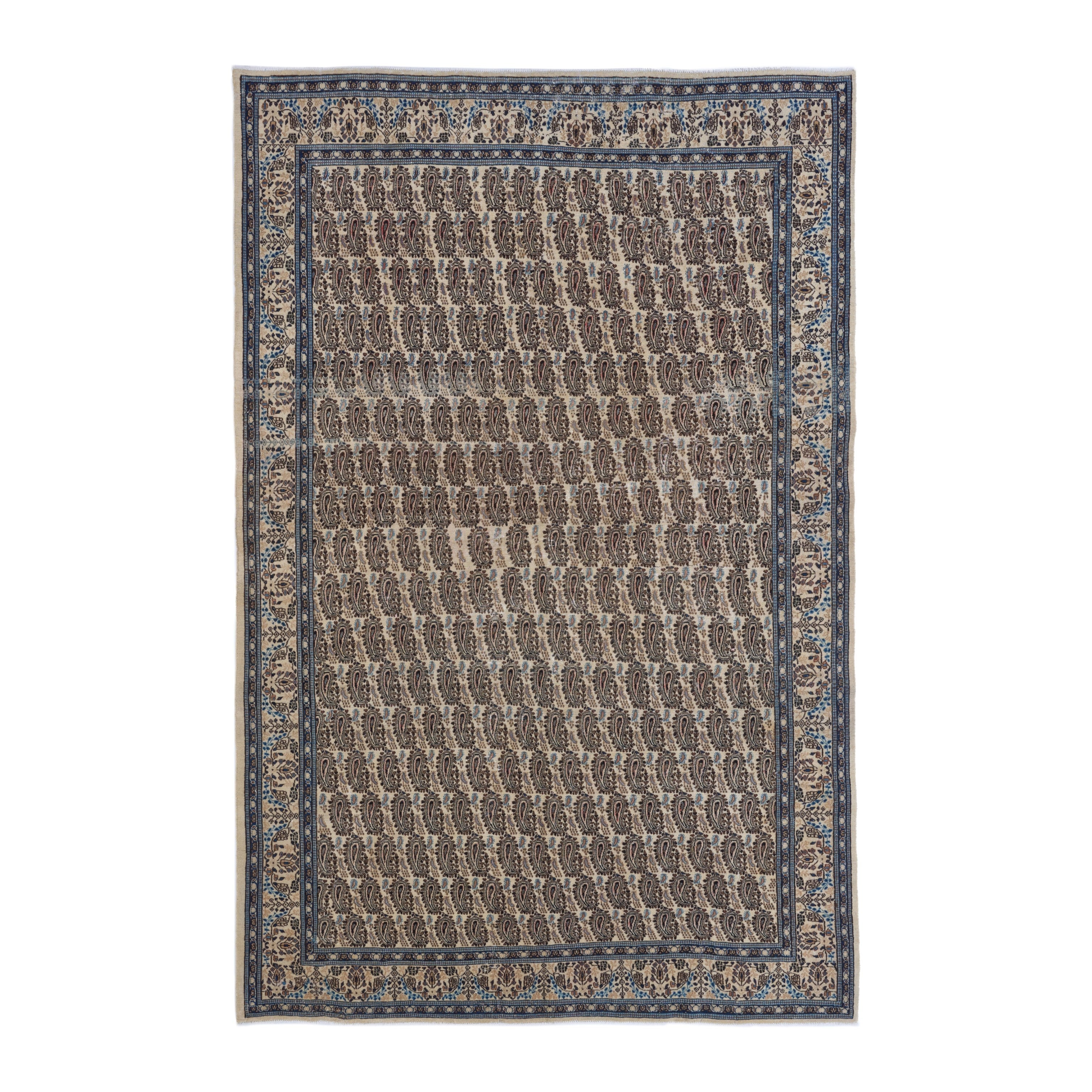 Persian Birjand oversized rug in tan and brown, 7'5" x 11'1"