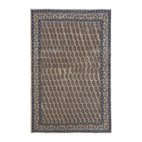 Persian Birjand oversized rug in tan and brown, 7'5" x 11'1"