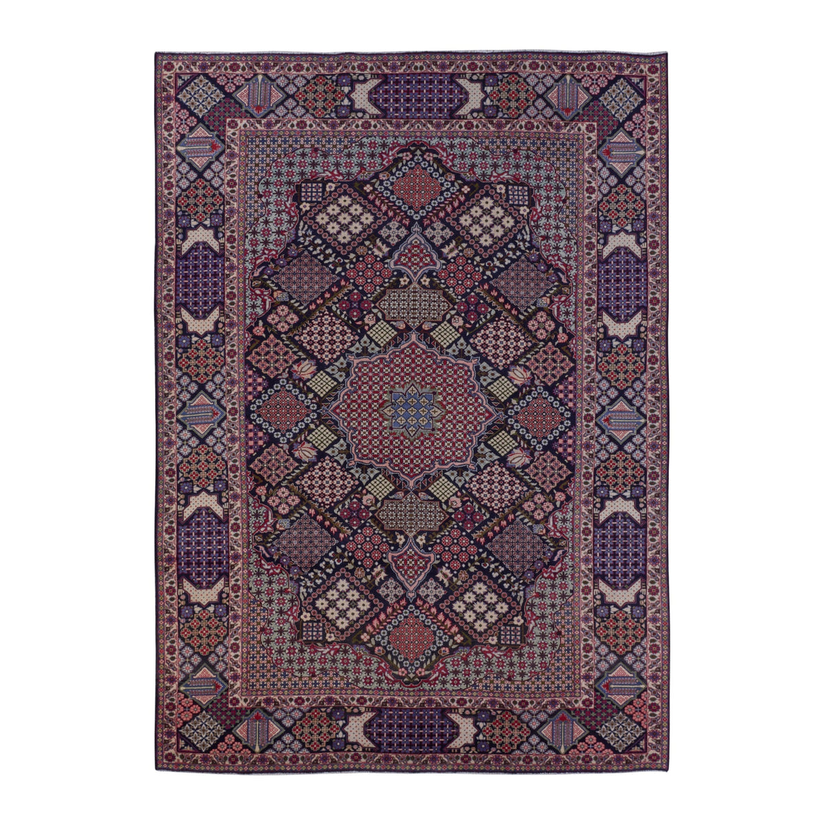 Persian Najafabad oversized rug in burgundy and deep red, 9'6" x 13'7"