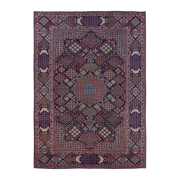 Persian Najafabad oversized rug in burgundy and deep red, 9'6" x 13'7"
