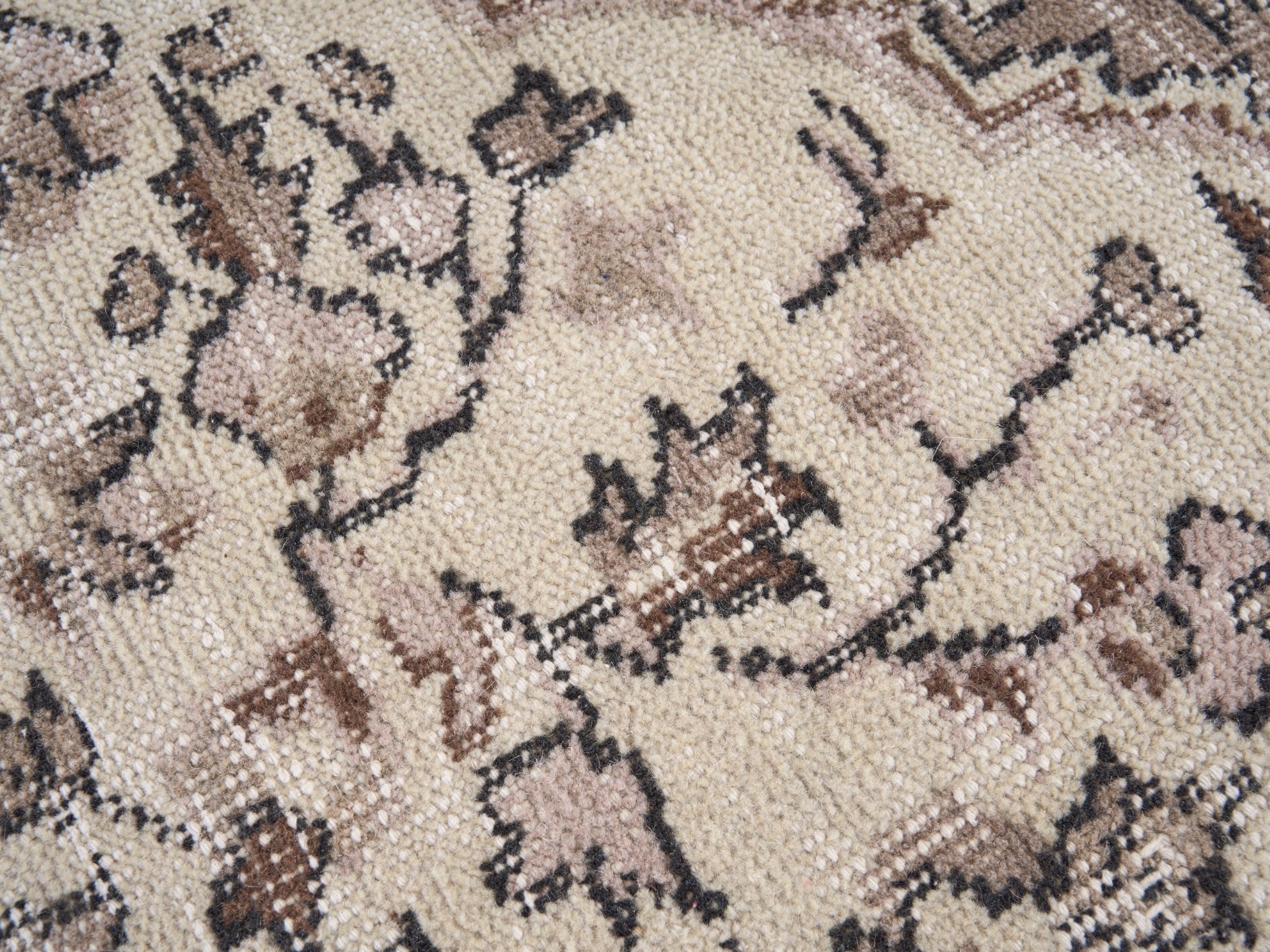 Turkish Isparta area rug in cream and greige, view 7 of 10