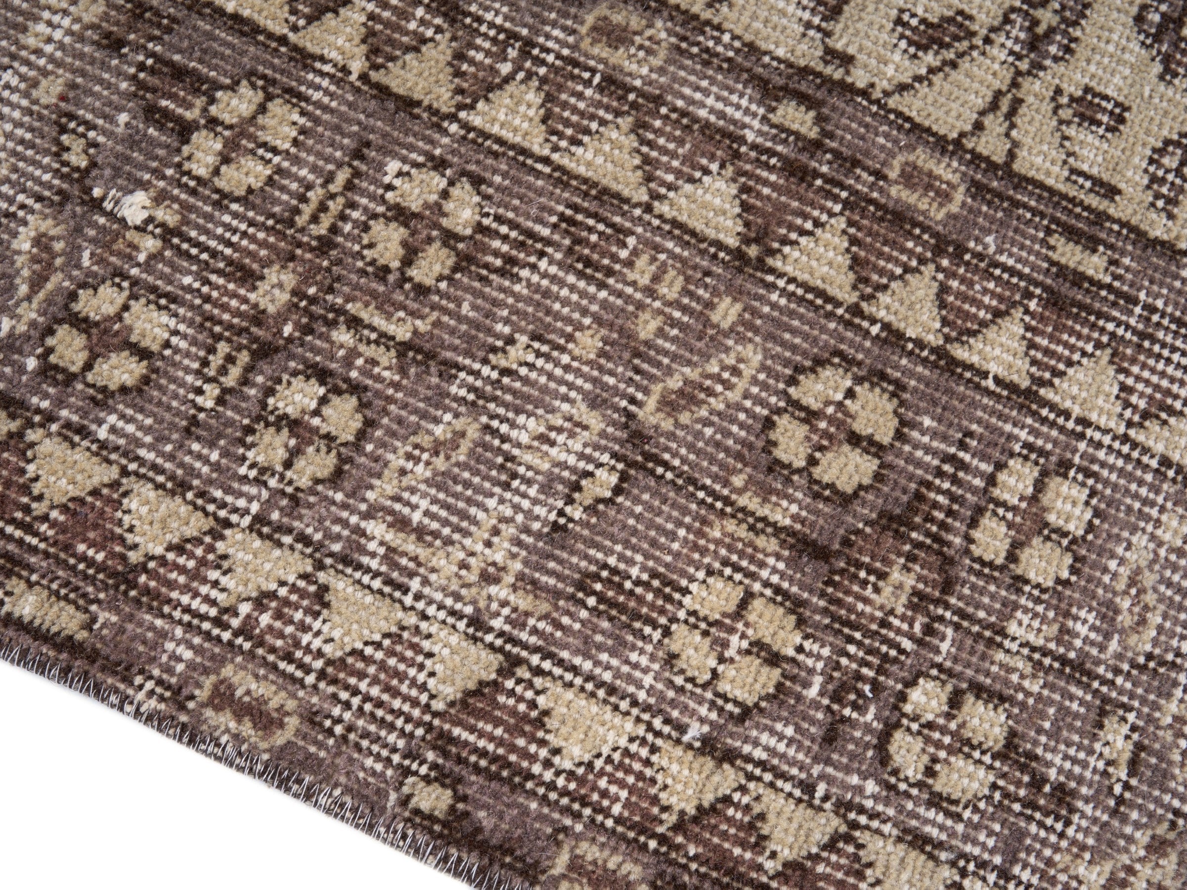 Turkish Isparta area rug in taupe and greige, view 6 of 10
